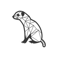 Fototapeta premium Geometric meerkat with a watchful gaze