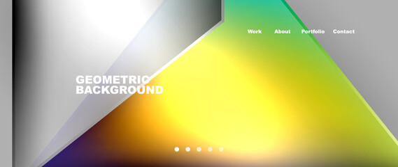 Flowing bright neon gradients geometric abstract background with triangles and lines. Fluid color pattern of color liquid gradient background for wallpaper, banner, background, card, landing page