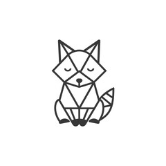 Fototapeta premium Geometric raccoon with closed eyes