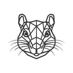 Fototapeta premium Geometric squirrel face Simple yet striking