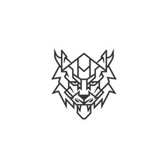 Obraz premium Geometric wolf design fierce and sharp