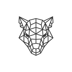 Geometric wolf face sharp and bold