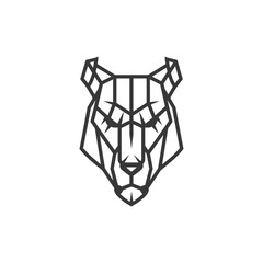Geometric wolf face with sharp lines