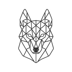 Geometric wolf lines and shapes
