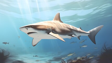 Obraz premium Blacktip reef shark Marine fish UHD Wallpaper