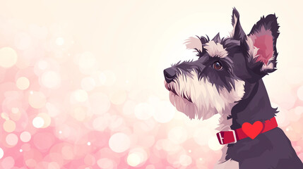 Captivating Minimalist Digital Art Featuring a Joyful Giant Schnauzer