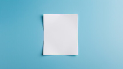 Blank Paper Business Mockup: Positioned on a classic blue background, ideal for presentations.