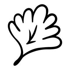 Obraz premium Doodle leaf illustration. Hand drawn leaves. Simple black minimalistic elements for design