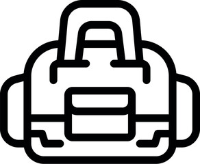 Simple and minimal line icon of a sports bag, perfect for representing gym, fitness, workout and active lifestyle