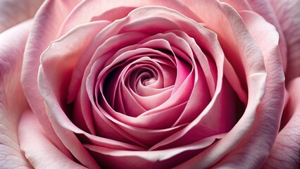 Delicate, velvety pink rose petals unfold to reveal tender edges and intricate veins, showcasing the flower's breathtaking beauty and subtle texture in exquisite detail.
