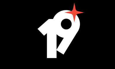 19 Star Logo Orange Modern Light Simple