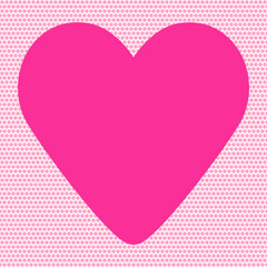 background with pink valentine against pattern made of pink with yellow flowers