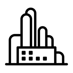 Factory icon in thin line style. Vector illustration graphic design