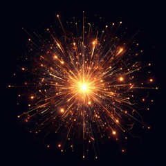 Fototapeta premium fire and spark of divine light ,black background png 