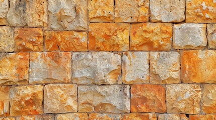 Fototapeta premium Orange stone wall texture photo with various patterns and backgrounds