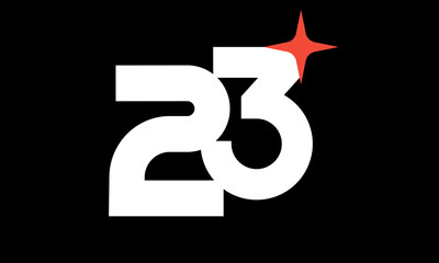 23 Star Logo Orange Modern Light Simple