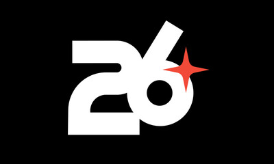 26 Star Logo Orange Modern Light Simple