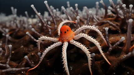 Orange Spiny Brittle Star UHD Wallpaper