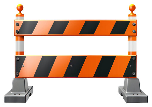 PNG  Bright construction safety barrier sign