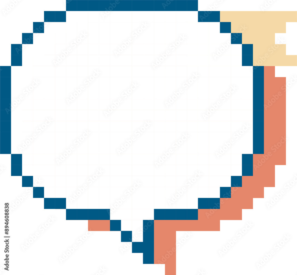 Aufkleber 8bit retro game pixel speech bubble balloon icon sticker memo keyword planner text box banner, flat 