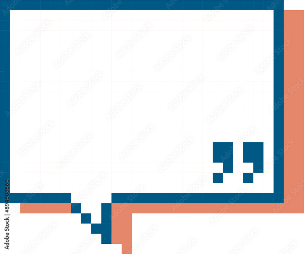 Poster 8bit retro game pixel speech bubble balloon icon sticker memo keyword planner text box banner, flat 