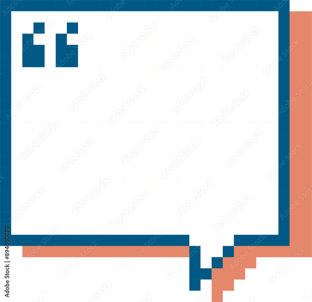 Poster 8bit retro game pixel speech bubble balloon icon sticker memo keyword planner text box banner, flat 