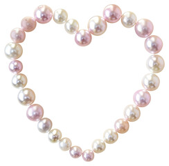 Obraz premium PNG Elegant heart-shaped pearl arrangement