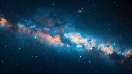 Fototapeta premium Universe filled with stars, nebula, galaxies. Night sky