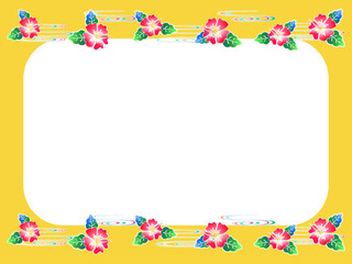 沖縄の伝統、紅型のハイビスカスのフレーム