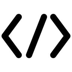 Computer code icon in thin line style. Vector illustration graphic design