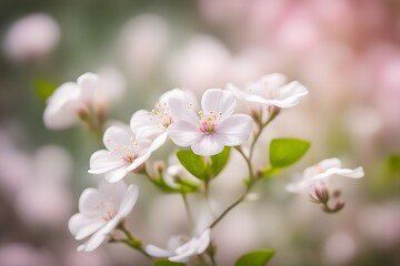 Fototapeta premium Fragrant rondeletia flower bokeh background, AI Generated