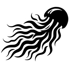 Beautiful jellyfish silhouette