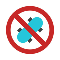 No Skating Flat Icon