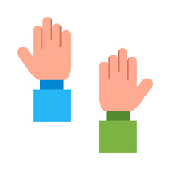 Raise Hand Flat Icon
