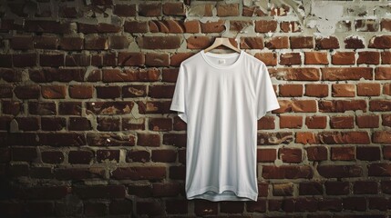 White T-Shirt on Brick Wall