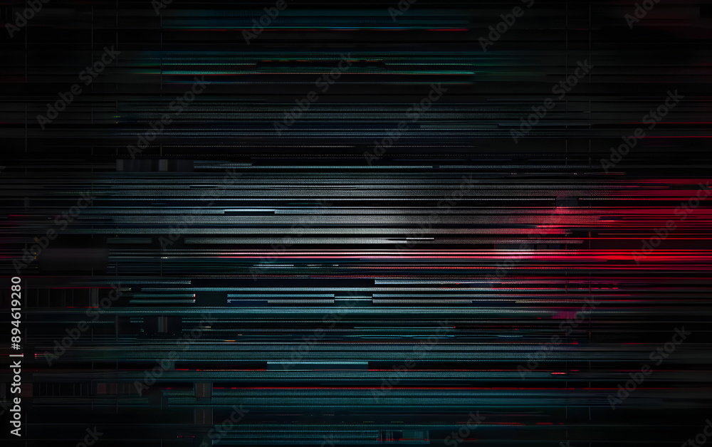 Poster glitch vhs background. old video camera distortion. horizontal overlay lines. retro noise effect. vi