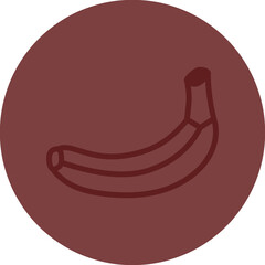 Banana Vector Line Maroon Circle Maroon