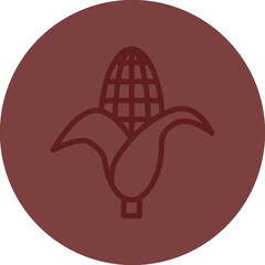 Corn Vector Line Maroon Circle Maroon