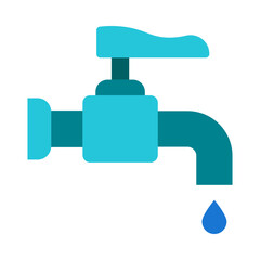 Fototapeta premium Faucet Flat Icon