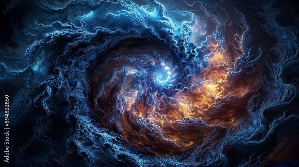 Poster abstract colorful fractal void.