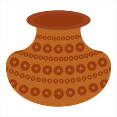 Water pot of soil (ghada, Matka ) Vector illustration.Water pot of soil (ghada, Matka ) Vector illustration