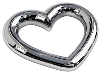 Shiny metallic heart shape