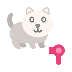 Cat Grooming Flat Icon