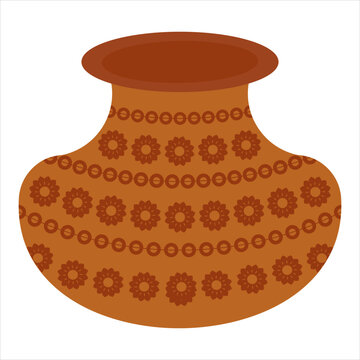 Water pot of soil (ghada, Matka ) Vector illustration.Water pot of soil (ghada, Matka ) Vector illustration