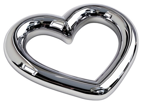 Shiny metallic heart shape