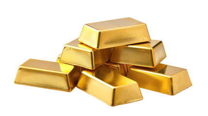 A pile of gold bars are stacked on top of each other