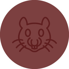 Hamster Vector Line Maroon Circle Maroon