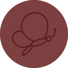 Butterfly Vector Line Maroon Circle Maroon