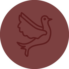 Pigeon Vector Line Maroon Circle Maroon