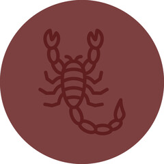 Scorpion Vector Line Maroon Circle Maroon